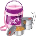 Milton Econa Deluxe 3 Containers Lunch Box(750 Ml, Thermoware)