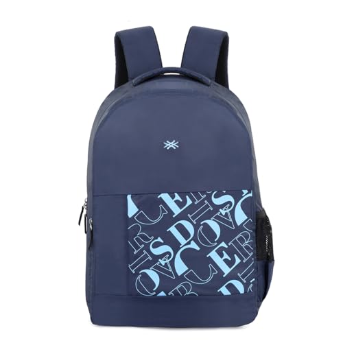 United Colors Of Benetton Ballad 21L Polyester Casual Backpack For Unisex – Navy+Light Blue