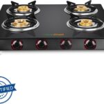 Greenchef Ebony Glass Manual Gas Stove(4 Burners)