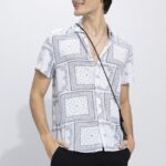 Snitch Men Printed Casual White, Grey Shirt