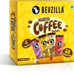 Bevzilla Instant Coffee Powder – 60 Sachets Box, Makes Premium Cups, 15 Sachet Each Instant Coffee(60 X 2 G, Assorted Flavoured)