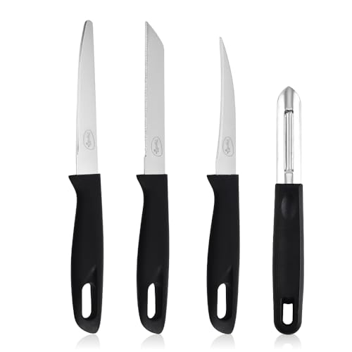 Pigeon By Stovekraft Edge High Grade Stainless Steel 4 Pcs Kitchen Knife Set | Black