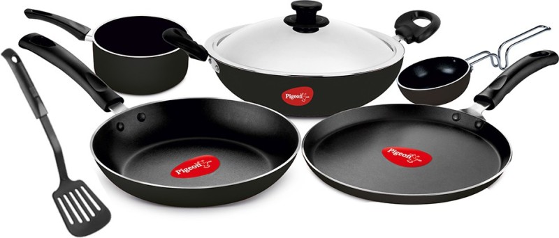 Pigeon Favourite Gift Set Non-Stick Coated Cookware Set(Aluminium, 7 – Piece)