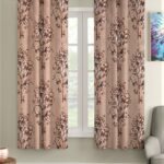 Fashion String 153 Cm (5 Ft) Polyester Semi Transparent Window Curtain (Pack Of 2)(Floral, Brown)