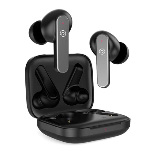 Ptron Bassbuds Gomax In-Ear Tws Earbuds, Hd Mic & Trutalk Ai-Enc Calls, 36H Playtime, 13Mm Drivers, Bluetooth 5.3 Wireless Headphones, Voice Assist, Type-C Fast Charging & Ipx5 Water Resistant (Black)