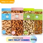 41 Foods Dry Fruits Combo Pack Of Kaju Badam Pista Kishmish 600 Gm Cashews, Almonds, Raisins, Pistachios(4 X 150 G)