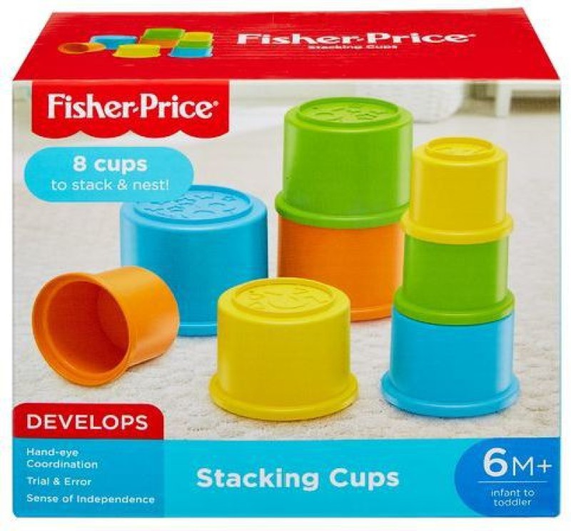 Fisher-Price Original Stacking Cups, Colourful Stacking Toys, Develops Hand-Eye Coordination(Multicolor)