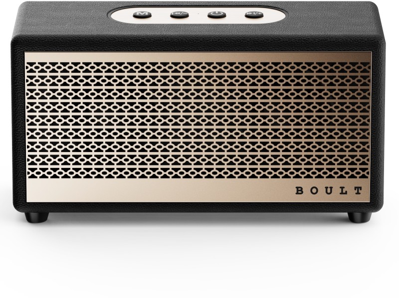 Boult Retroamp X40 Dual Drivers, 40W Power, 10H Battery, Classic Rugged Leather, 5.3V 40 W Bluetooth Home Audio Speaker(Vintage Gold, Stereo Channel)