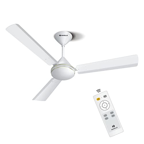 Havells 1200Mm Efficiencia Prime Bldc Motor Ceiling Fan | 5 Star With Remote, 100% Copper | Upto 53% Energy Saving, High Air Delivery, 2 Year Warranty, Inverter Friendly, Timer | (Pack Of 1, White)