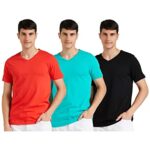 Amazon Brand – Symbol Men’S Solid Cotton T Shirt | Plain | V Neck | Half Sleeve – Regular Fit | Combo Pack Of 3 (Available In Plus Size) (Multicolor2_S)