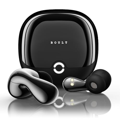 Boult Newly Launched Klarity 1 In Ear Tws Earbuds With 80Hrs Playtime, Liquid Metal Body, Dual Device Pairing, 4 Mics Enc, 45Ms Low Latency, Ipx5, 13Mm Bass Drivers Ear Buds Bluetooth 5.4 (Black)