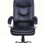 Adiko Adiko Double Cushioned High Back Executive Office Chair Revolving Leatherette Office Executive Chair(Black, Optional Installation Available)