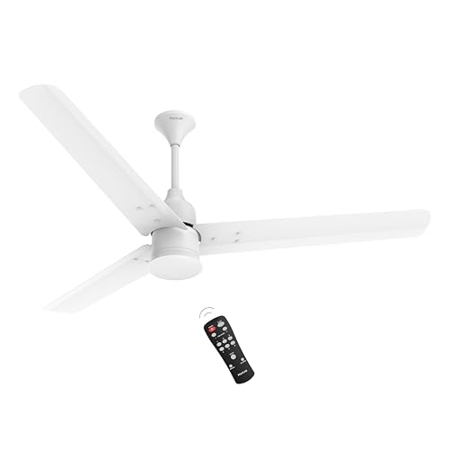 Polycab Silencio Mini 1200Mm 5-Star Bldc, Remote Ceiling Fan For Home | Free Installation | 55% Energy Saving, 100% Copper, High Speed, 25 Speed Setting, Reversable & Timer | 4-Yr Warranty【Matt White】