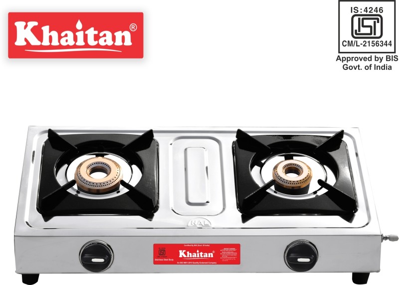 Khaitan 2 Burner Classic Stainless Steel Manual Gas Stove(2 Burners)