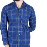 Kantra Men Checkered Casual Blue Shirt