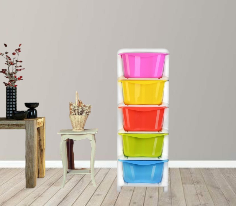 Prizam Plastic Free Standing Chest Of Drawers(Finish Color – Multicolor, Door Type- Framed Sliding, Diy(Do-It-Yourself))
