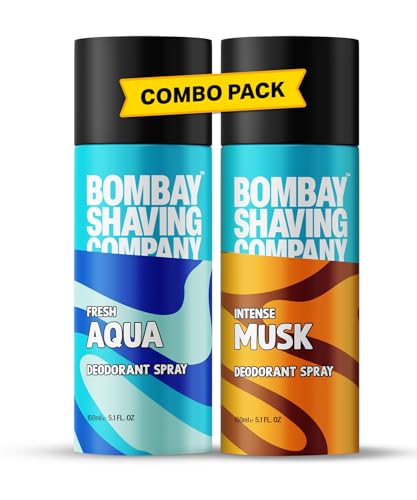 Bombay Shaving Company Deodorant Combo – Aqua & Musk – 150Ml X 2 | 300 Ml (Lemon)