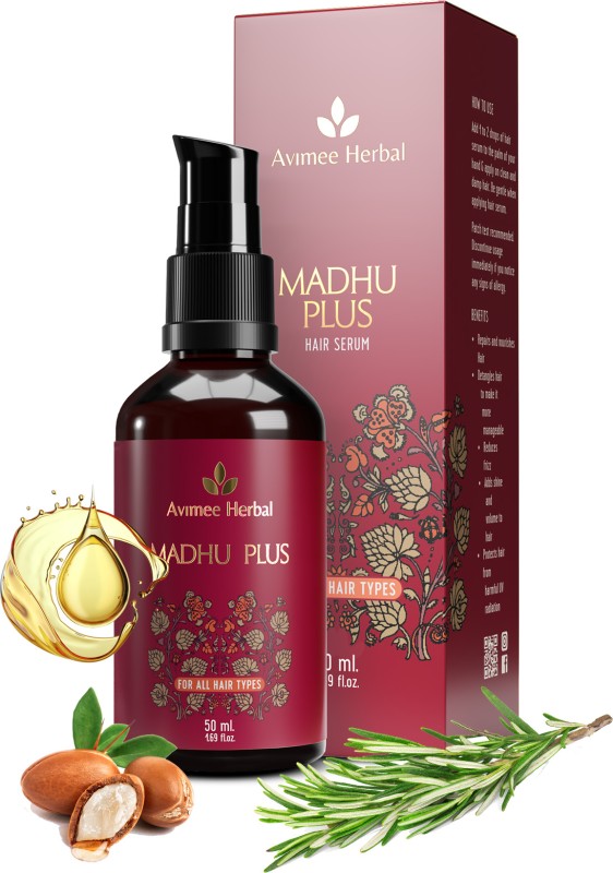 Avimee Herbal Madhu Plus Hair Serum | Frizz Free, Silky Smooth | Keratin, Argan Oil(50 Ml)
