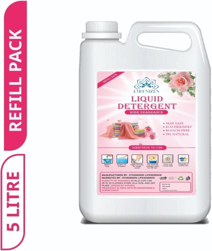 Ethenizen Liquid Detergent All Type Of Washing Machine Lily Liquid Detergent (5000 Ml) Lavender Liquid Detergent(5000 Ml)