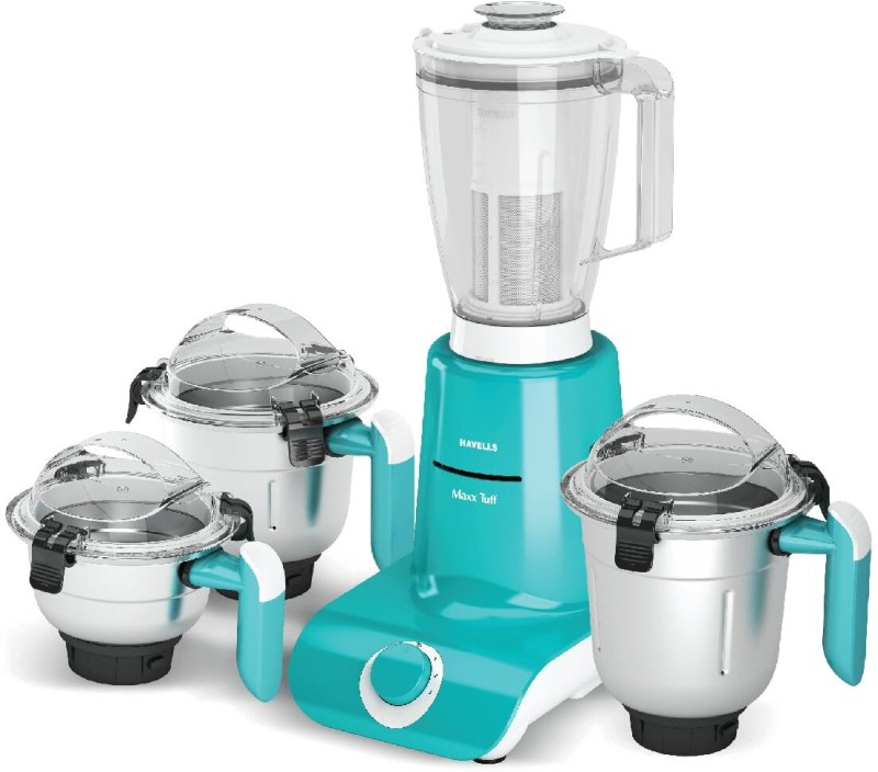 Havells Maxx Tuff 900 W Mixer Grinder(Maxx Tuff Heavy Duty 900 Watts Ball Bearing Copper Motor | 4 Jars | White Green)