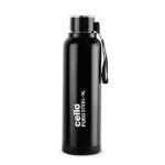 Cello Puro Steel-X Benz 900 | Leak Proof| Wide Mouth & Easy To Open | Insulated Inner Steel Water Bottle | 730Ml | Black
