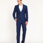 Park Avenue 2Btn Sb 2Pc Notch Slant Dart-S.Slim Self Design Men Suit