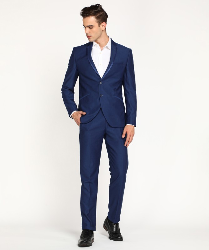Park Avenue 2Btn Sb 2Pc Notch Slant Dart-S.Slim Self Design Men Suit