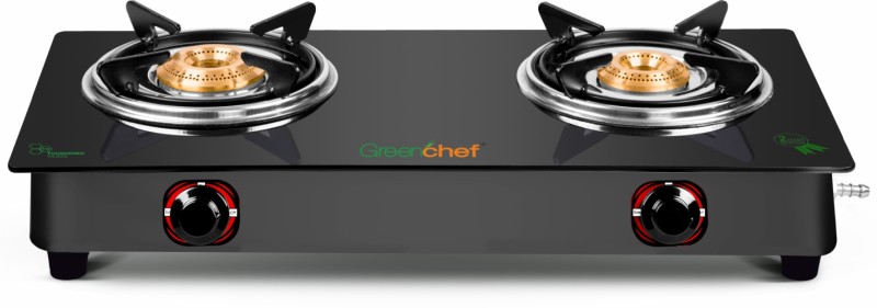 Greenchef Ebony Glass Manual Gas Stove(2 Burners)