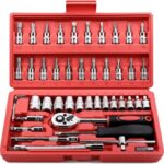 Chinustyle High Quality 1/4-Inch Tool Ratchet Wrench Kit Household Socket Set(Pack Of 1)