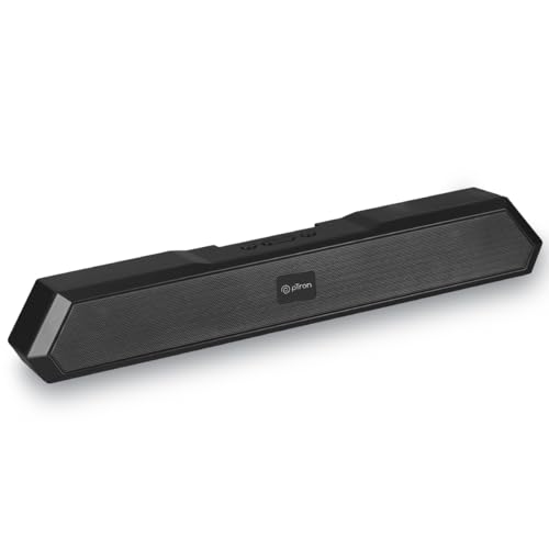 Ptron Fusion Evo V4 16W Bluetooth Soundbar Speaker, Dual Drivers, Up To 19Hrs Playtime, Soundbar For Phone/Tv/Laptop/Tablets, Bt5.2/Aux/Tf Card/Usb Drive Playback & Tws Function (Graphite Black)