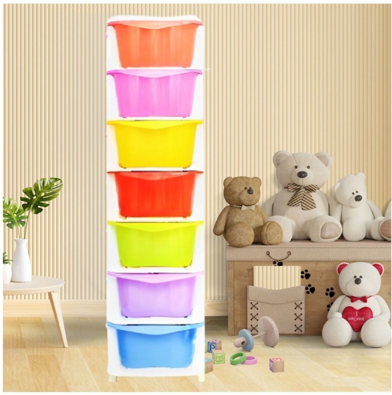 3D Metro Super Store 7 Layer Multi-Purpose Modular Storage Drawer With Lockable Legs For Home And Kitchen Drawer, Chest Of Drawer, Plastic Drawers, Storage Basket, Kitchen Rack Vanity Box(Multicolor)