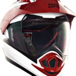 Royal Enfield Escapade Dual Sport Isi & Dot Certified With Visor Motorbike Helmet(White & Red)