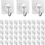 Shalvi Adhesive Hooks For Wall, Sticky Wall Hook For Hangers,Bathroom Hangings Hook 50(Pack Of 50)