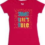 Sand Beach Girls Typography, Printed Cotton Blend Regular T Shirt(Pink, Pack Of 1)