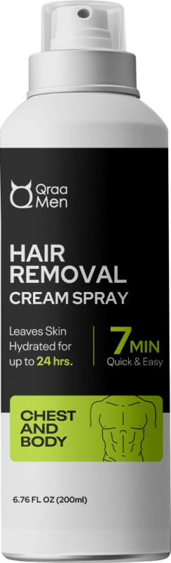 Qraa Men Hair Removal Cream Spray| Painless Body Hair Removal Powder Spray For Men’S Spray(200 Ml)