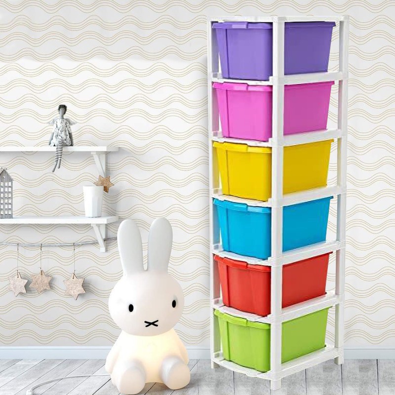 Oinoz Plastic Free Standing Cabinet(Finish Color – Multi, Pre-Assembled)