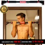 Slovic Pull Up Bar Advance Red And Black | Adjustable Home Gym Workout Equipment Pull-Up Bar