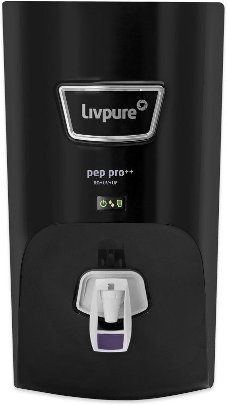 Livpure Liv-Pep-Pro-Plus+ Black 7 L Ro + Uv + Uf Water Purifier Suitable For All – Borewell, Tanker, Municipality Water(Black)