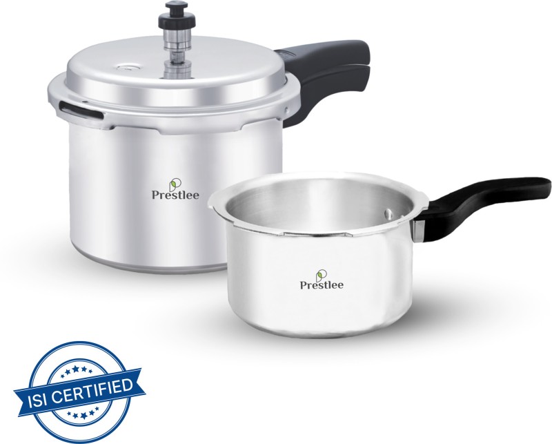 Prestlee Pressure Cooker Combo, 2 L, 3 L Outer Lid Pressure Cooker & Pressure Pan(Aluminium)