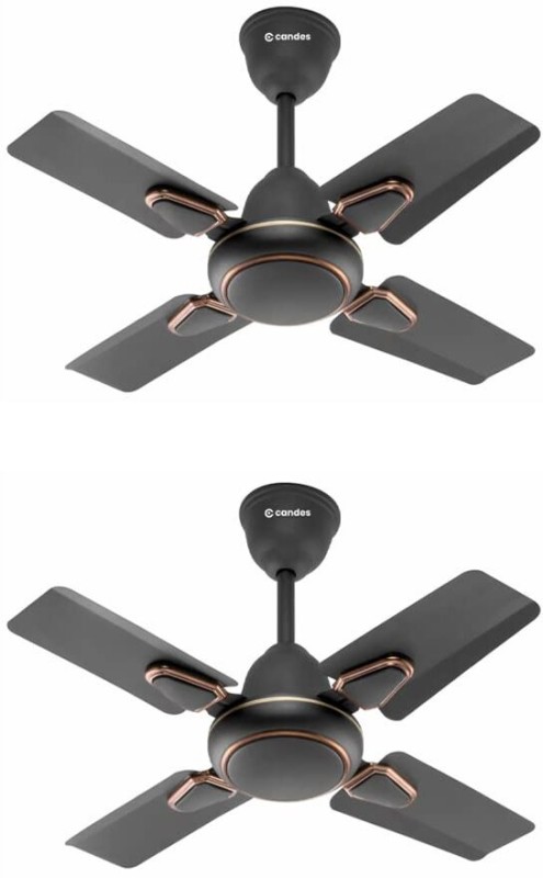 Candes Anti-Dust Ceiling Fan 3 Star 600 Mm 4 Blade Ceiling Fan(Coffee Brown | Pack Of 2)