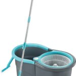 3D Metro Super Store Gamma With 360° Spinner 2 Microfiber Heads & Twin Bucket Mop Set(Grey, Blue)