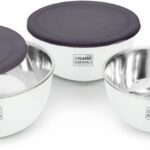 Classic Essentials Stainless Steel Storage Bowl Microwave Safe Mixing Bowl (500Ml, 750Ml,1250Ml),(Pack Of 3, Off White)