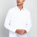 Park Avenue Men Printed Formal Blue Shirt