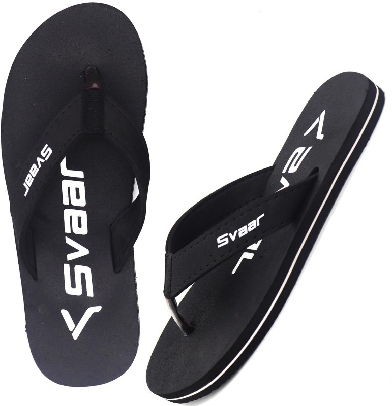 Svaar Men Flip Flops(Black , 9)