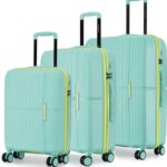 Nasher Miles Springfield Hardside Polypropylene Setof3 Cool Mint Trolley Bag(55,65&75Cm) Cabin & Check-In Set 8 Wheels – 28 Inch