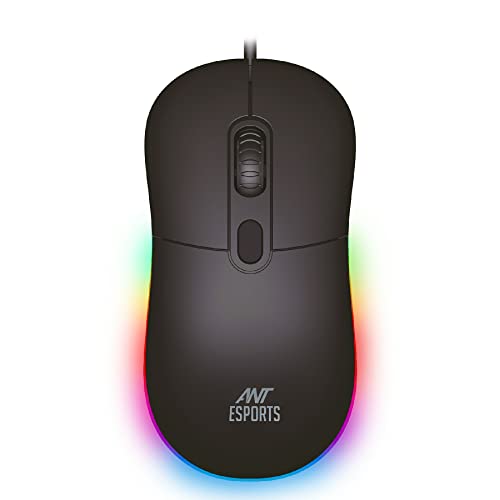 Ant Esports Gm40 Wired Optical Gaming Mouse With Rgb Led, Lightweight And Ergonomic Design, Dpi Upto 2400, Compatible With Windows And Mac