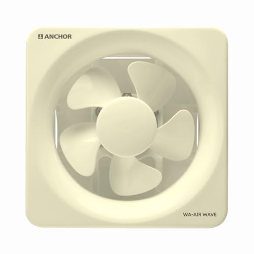 Anchor By Panasonic Air Wave 150Mm Exhaust Fan, Exhaust Fan For Kitchen, Bathroom, Cutout Size 195X195 Mm, Ivory