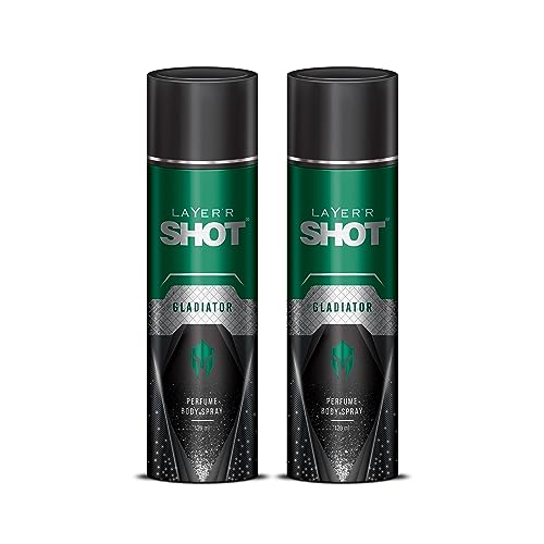 Layer’R Shot Gladiator Aerosol Perfume – 2 X 120Ml Each | Long Lasting Premium Fragrance With Smokey Leather Body Spray | Luxurious Exotic Scent For Daily Use | Gift For Men