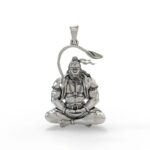 Craftwell Cw Spiritual Pendant, Religious Necklace, Lord Hanuman Chalisa Locket With Gada Micro-Carved Tag Stainless Steel Hanuman Necklace With Crisscross Chain For Gift, Unisex