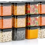 Nexium Plastic Grocery Container  – 500 Ml(Pack Of 12, Black)